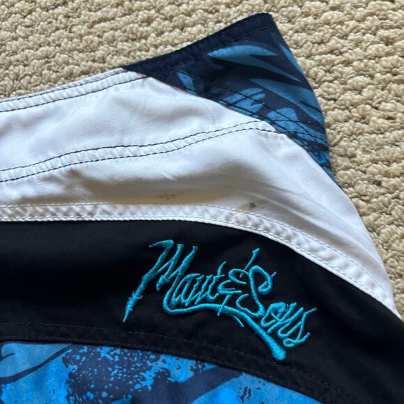vintage y2k 2000s maui and sons swim boardshorts surfwear hawaii floral 32x8 - Picture 8 of 8
